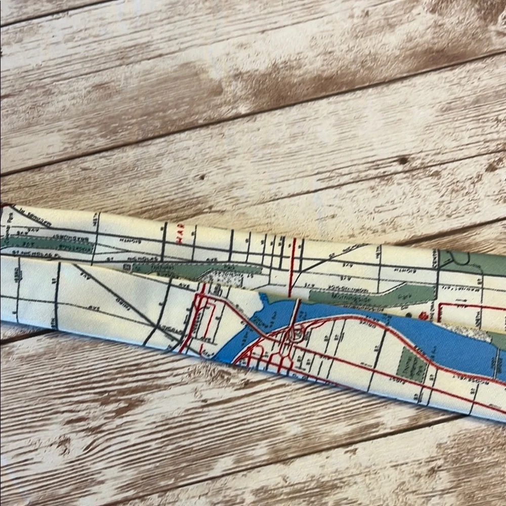 New York City MP NYC Statue of Liberty Unique Map Print Tie